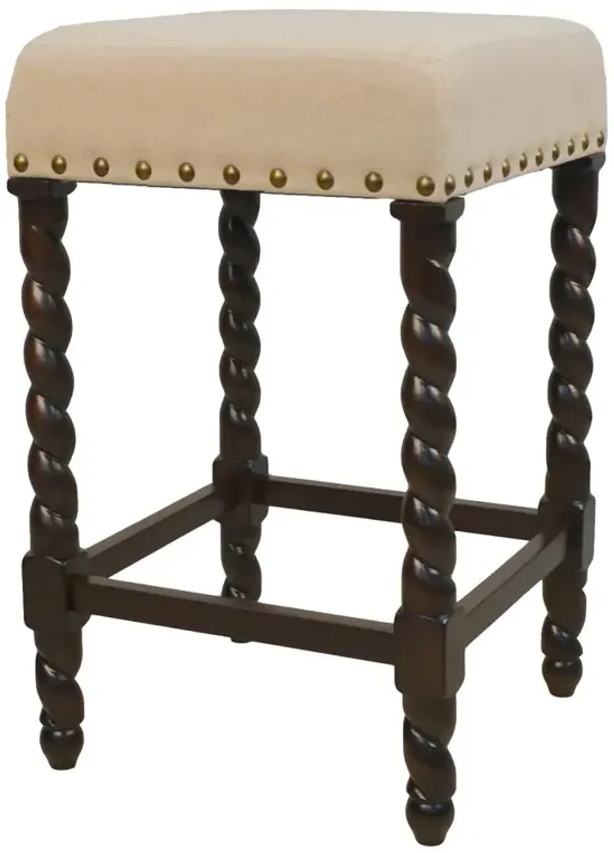 Carolina Living Remick 24 Counter Stool - Espresso - Linen Upholstery