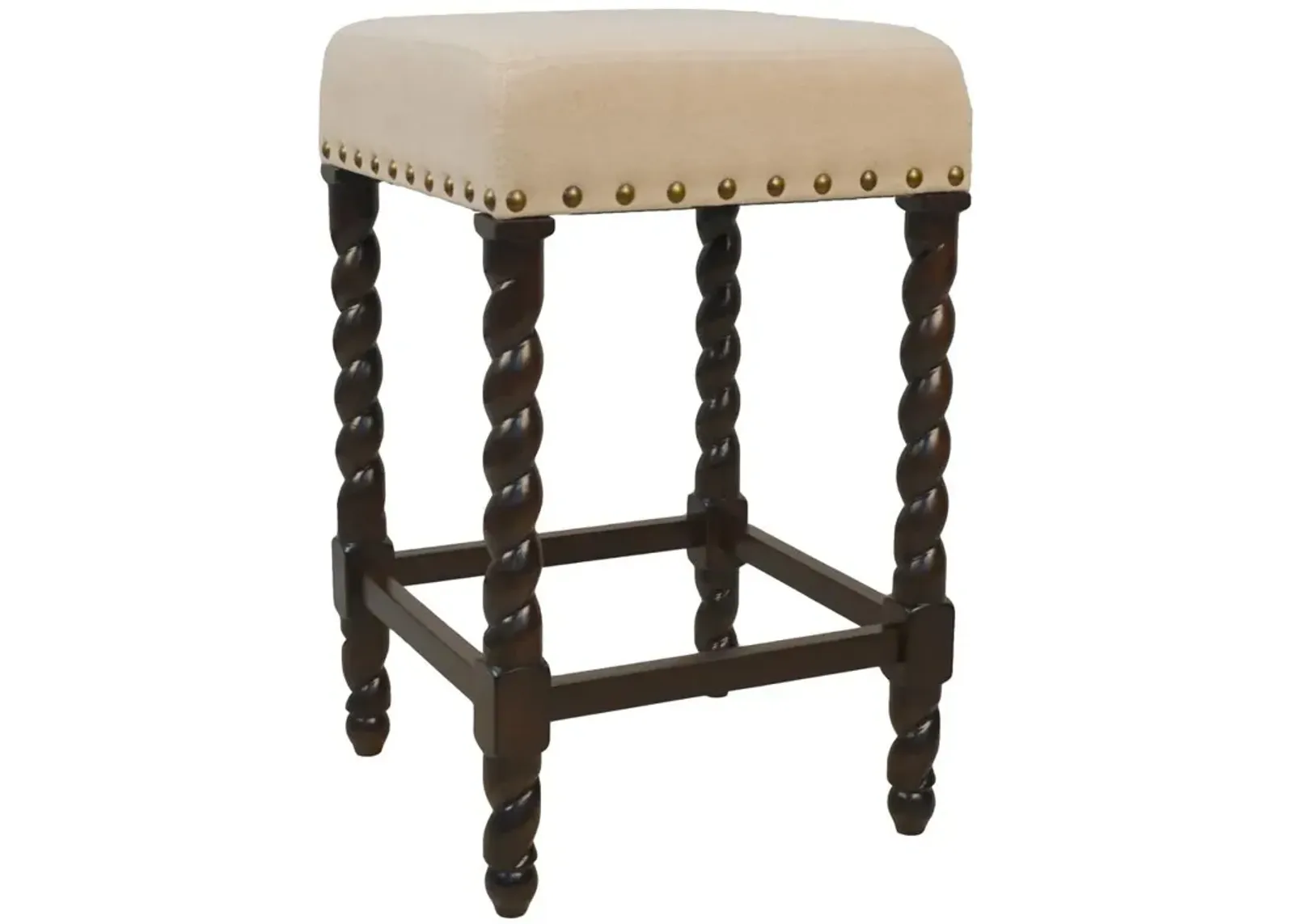 Carolina Living Remick 24 Counter Stool - Espresso - Linen Upholstery