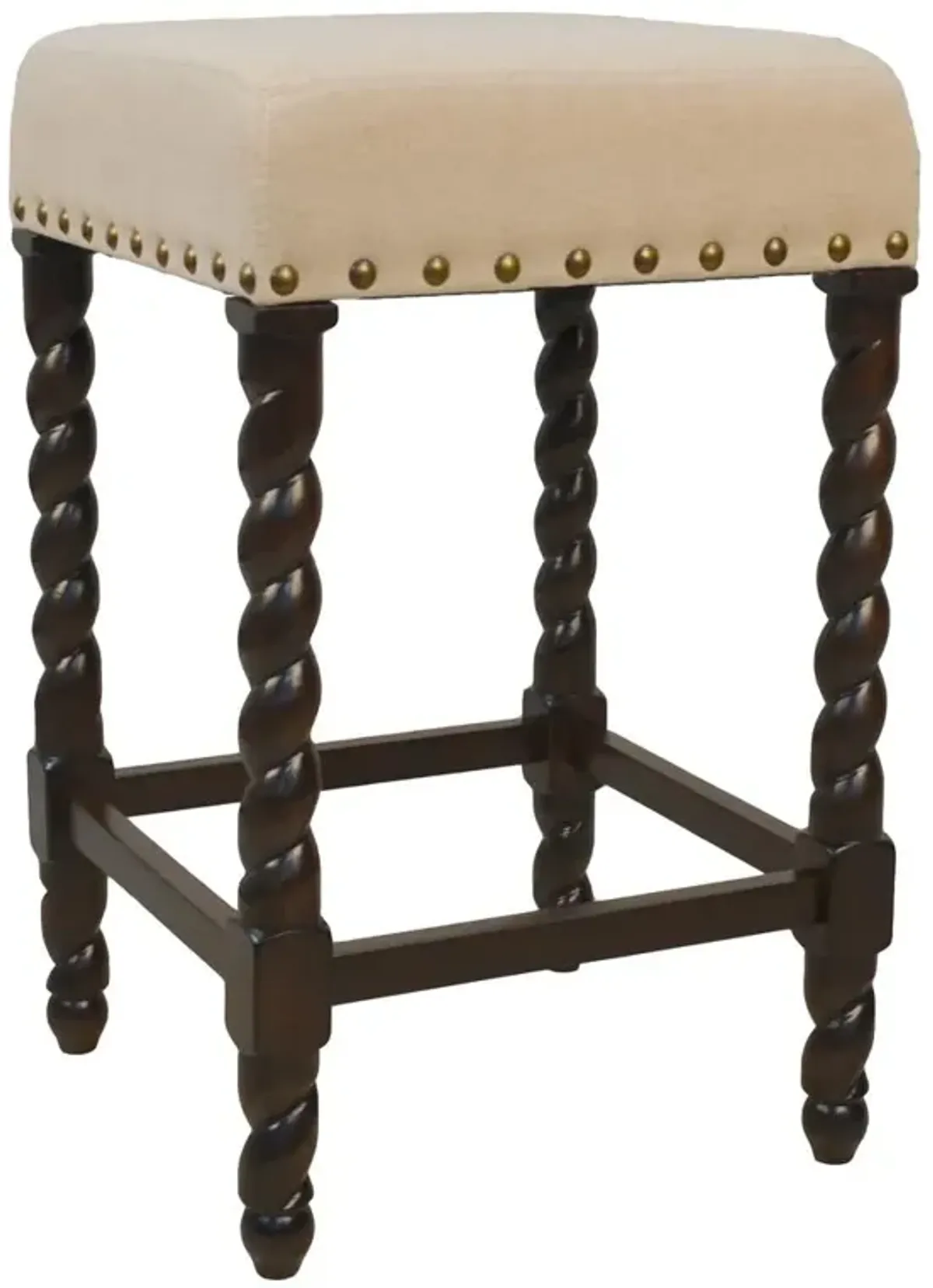 Carolina Living Remick 24 Counter Stool - Espresso - Linen Upholstery