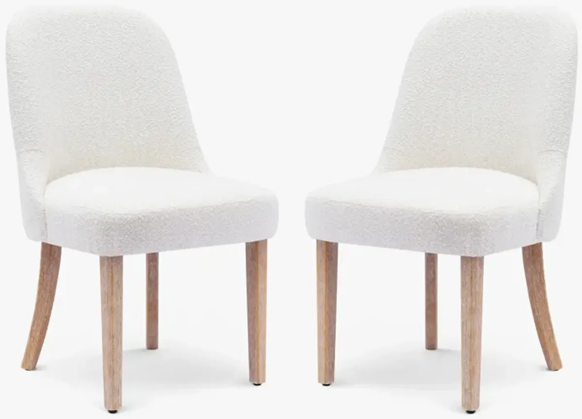 WestinTrends Mid-Century Modern Upholstered Boucle Dining Chair