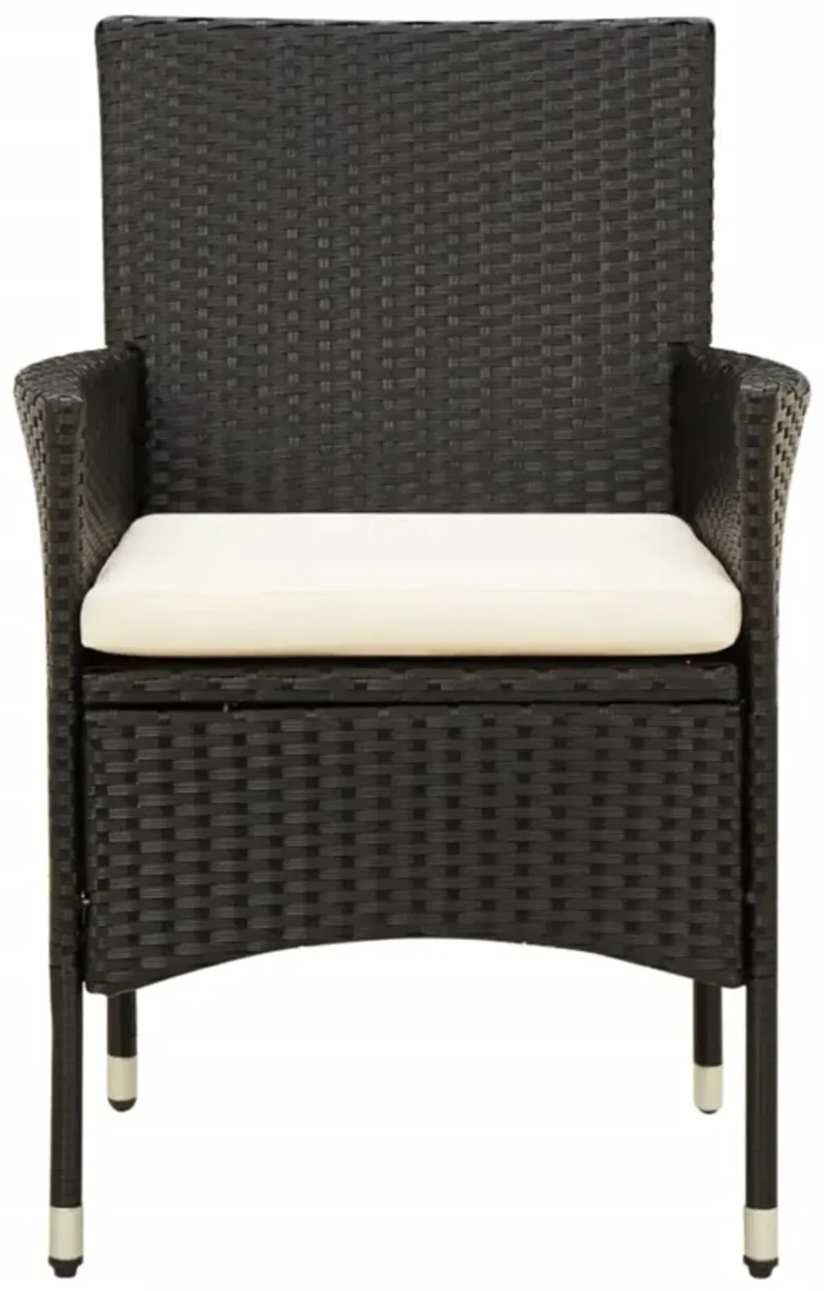 vidaXL Patio Chairs with Cushions 4 pcs Poly Rattan Black