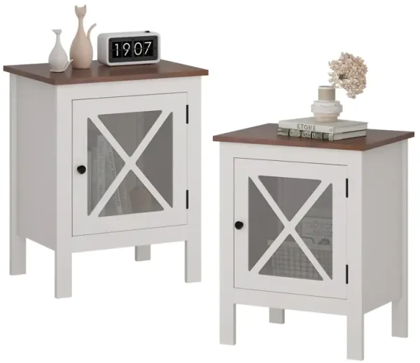 Jaxpety Set of 2 23.62"H Accent Cabinet Light Gray