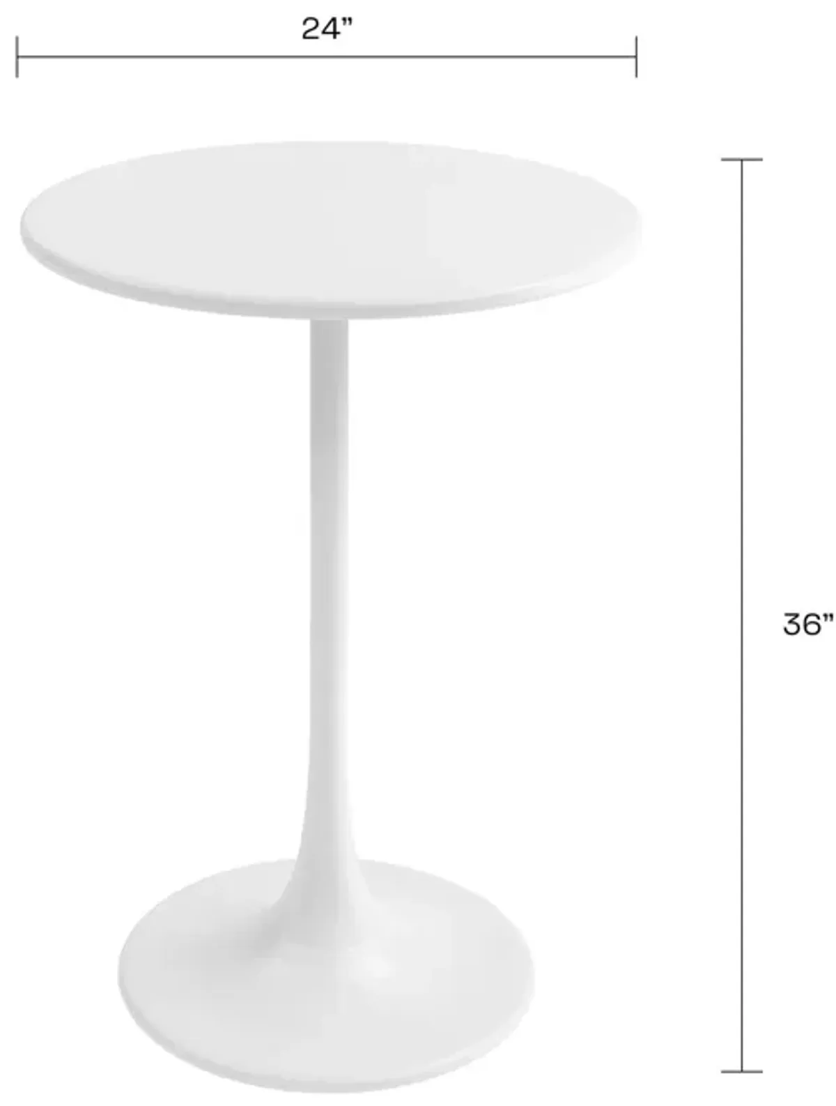 KURV™ OUTDOOR & INDOOR ROUND 24" STEEL COUNTER HEIGHT TABLE