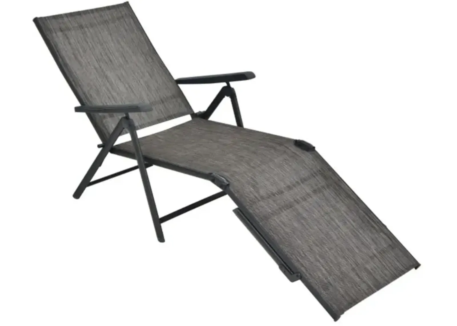 Hivvago Patio Foldable Chaise Lounge Chair with Backrest and Footrest