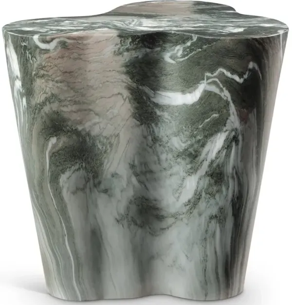 Meridian Furniture Monza Green Marble Finish Concrete End Table