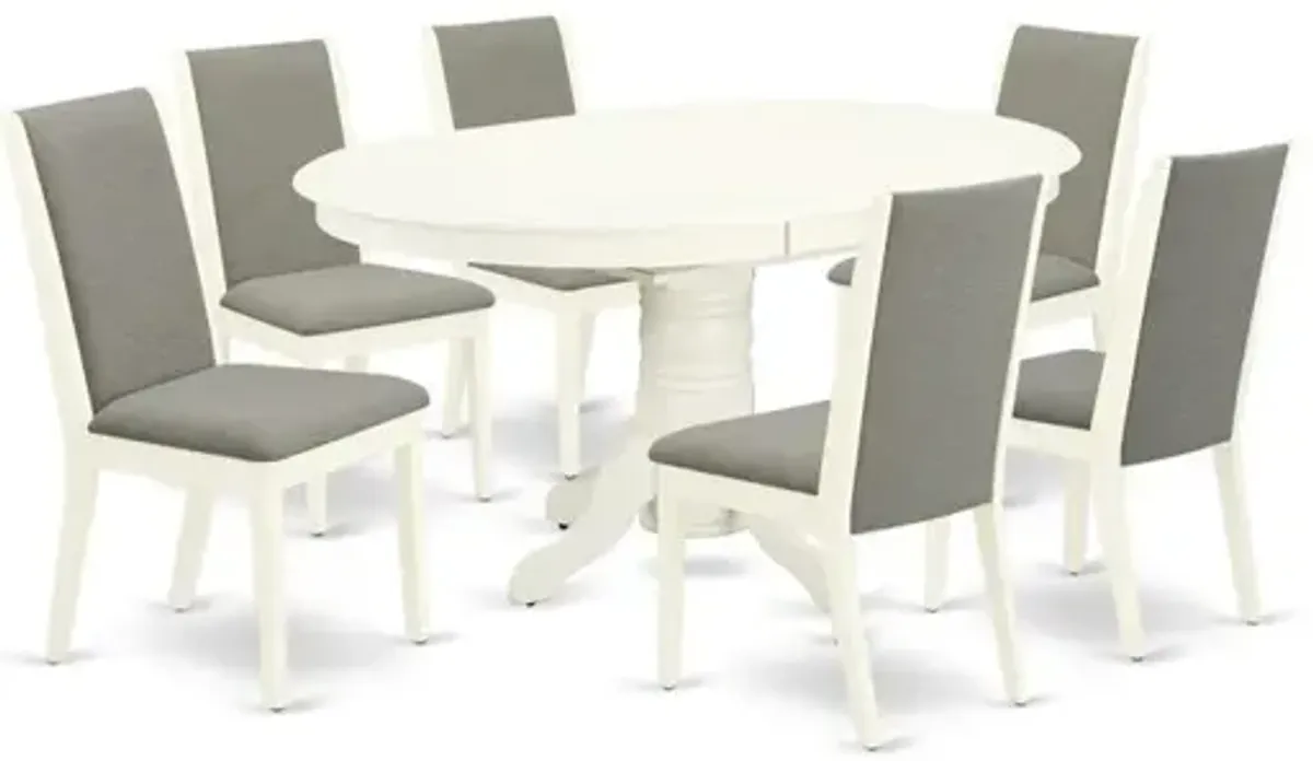 Dining Room Set Linen White, AVLA7-LWH-06
