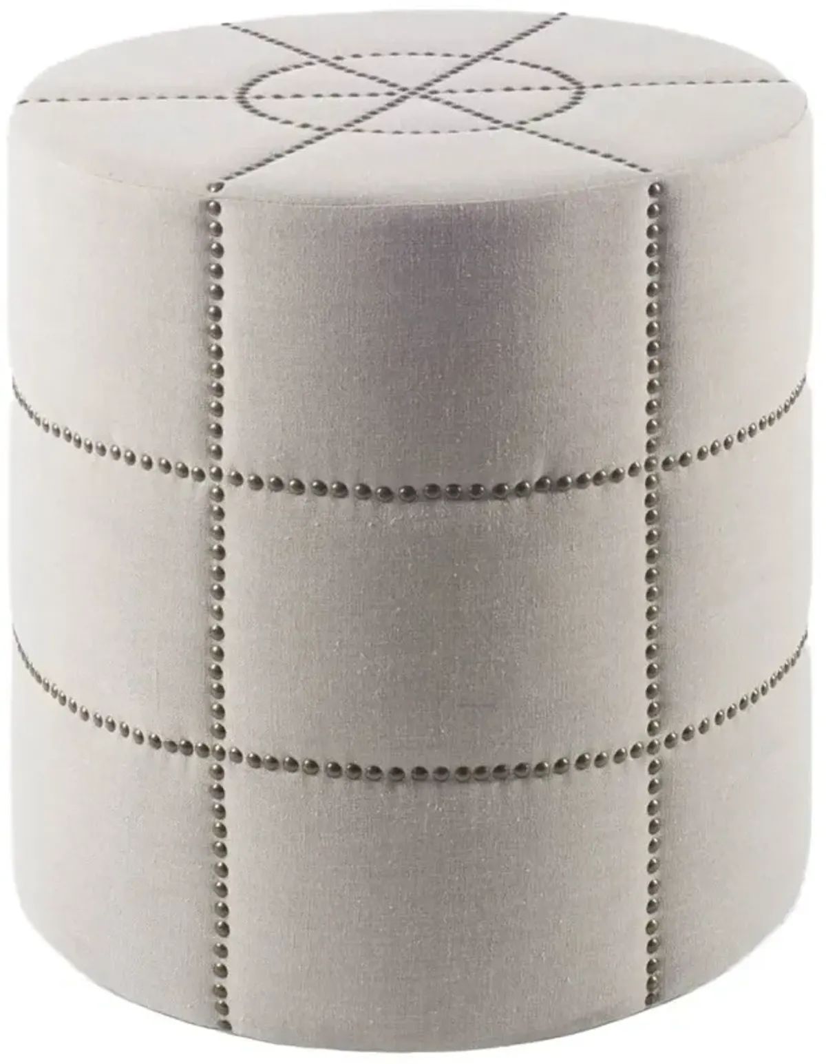 Cream Ottoman With Metal Detailing