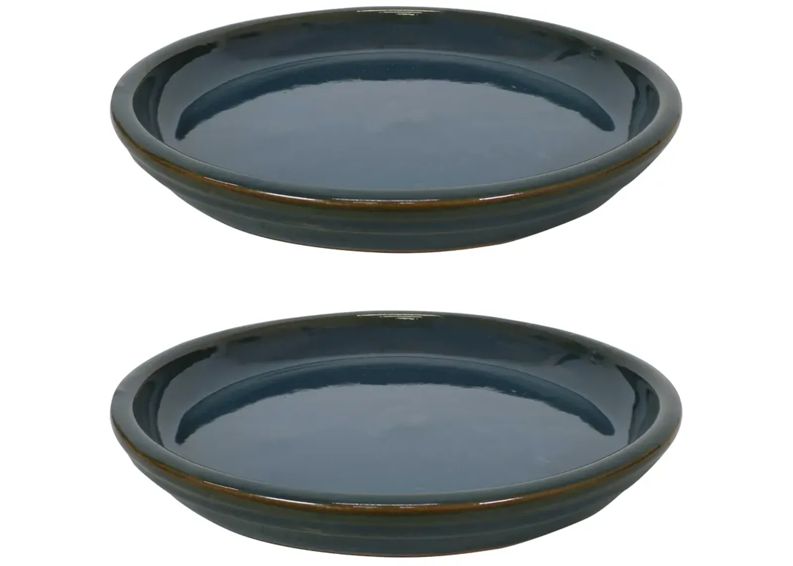 Sunnydaze Glazed Ceramic Flower Pot/Plant Saucer - Set of 2