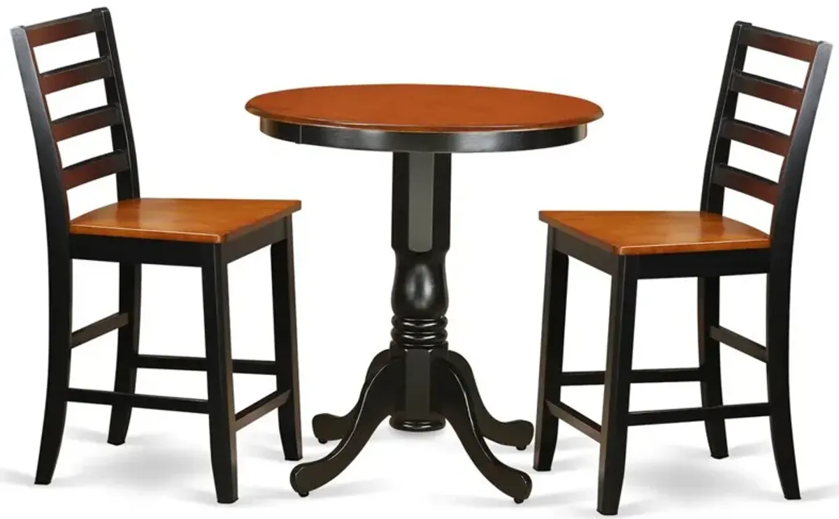 East West Furniture 3  Pc  counter  height  set-pub  Table  and  2  Kitchen  bar  stool