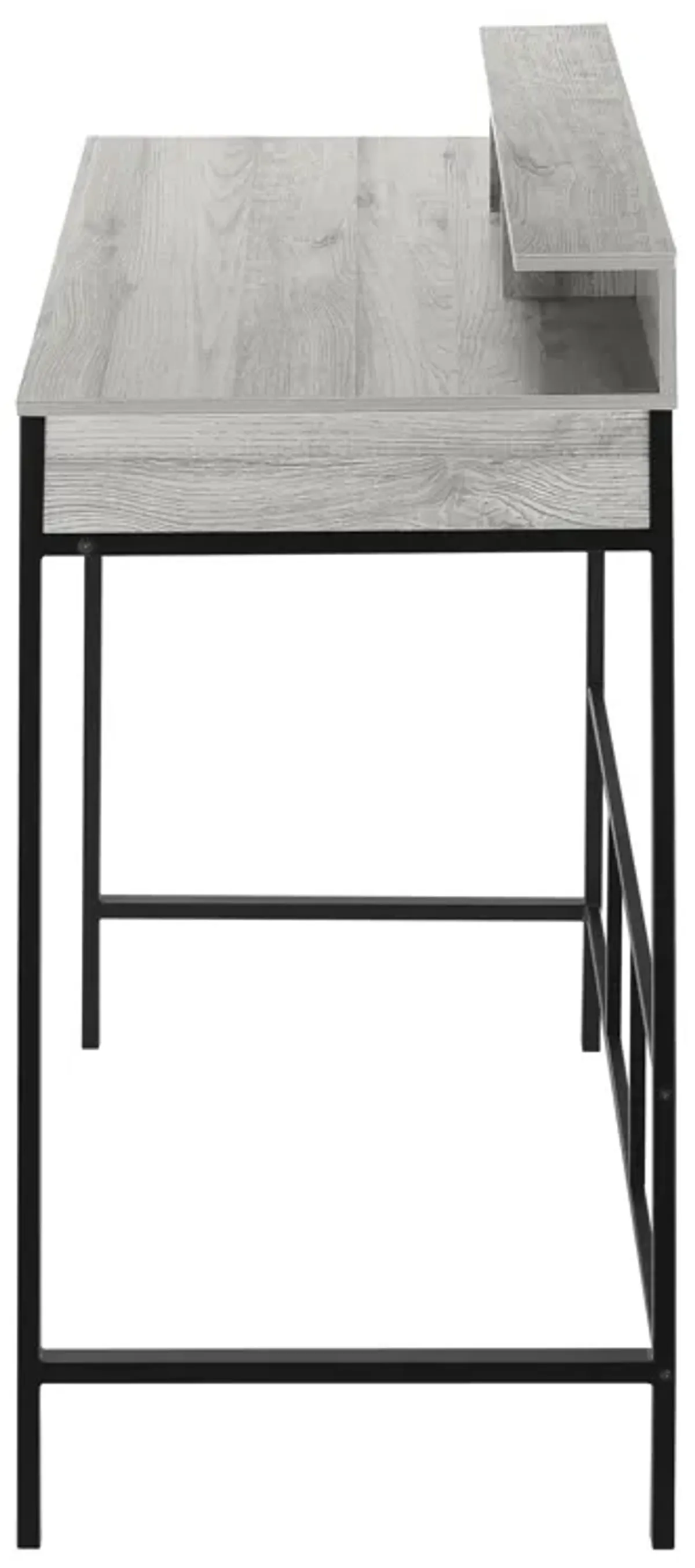 Monarch Specialties I 7703 Computer Desk, Home Office, Standing, Storage Shelves, 48"L, Work, Laptop, Metal, Laminate, Grey, Black, Contemporary, Modern