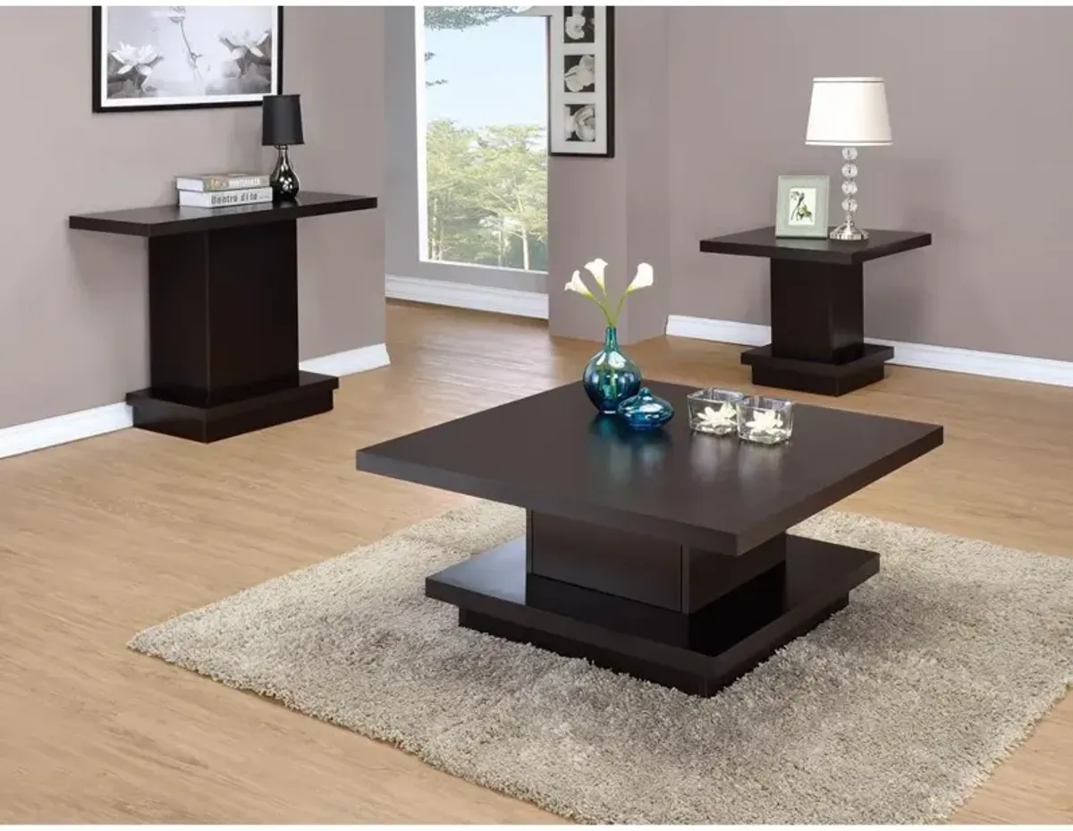 Reston Pedestal Square Coffee Table Cappuccino