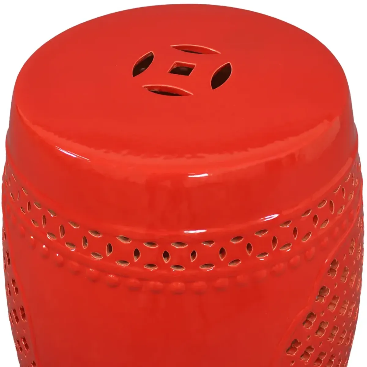 Sunnydaze 17.75 in Marrakesh Lattice Ceramic Glaze Garden Stool