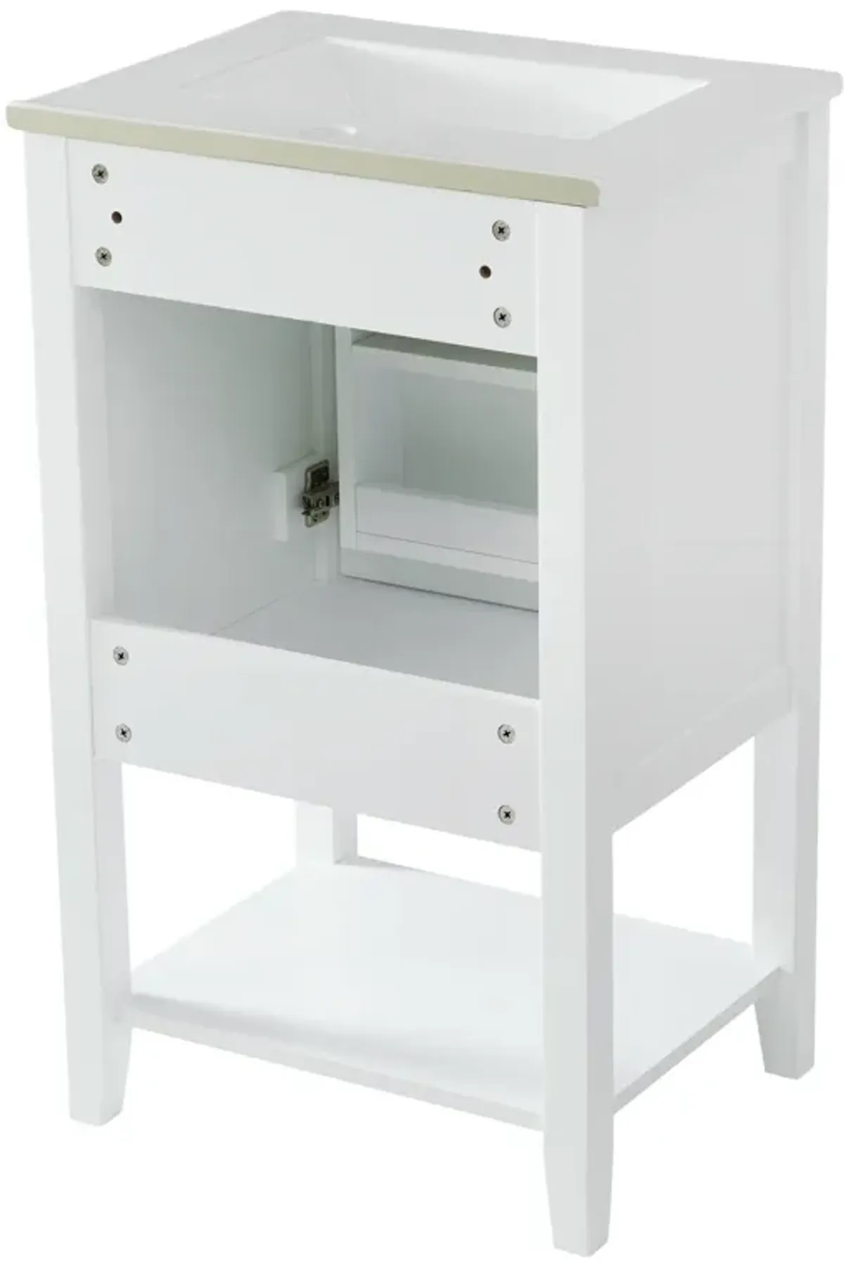 Gewnee 20" Bathroom Vanity With Sink, Bathroom Cabinet, White