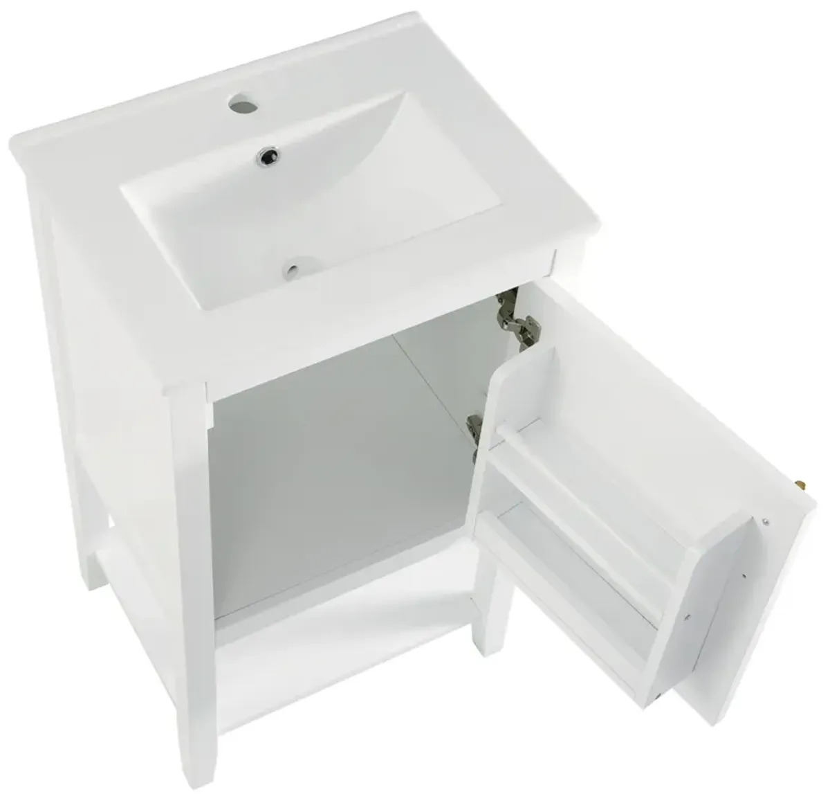 Gewnee 20" Bathroom Vanity With Sink, Bathroom Cabinet, White