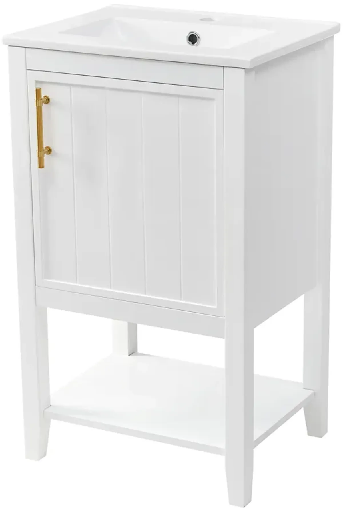 Gewnee 20" Bathroom Vanity With Sink, Bathroom Cabinet, White