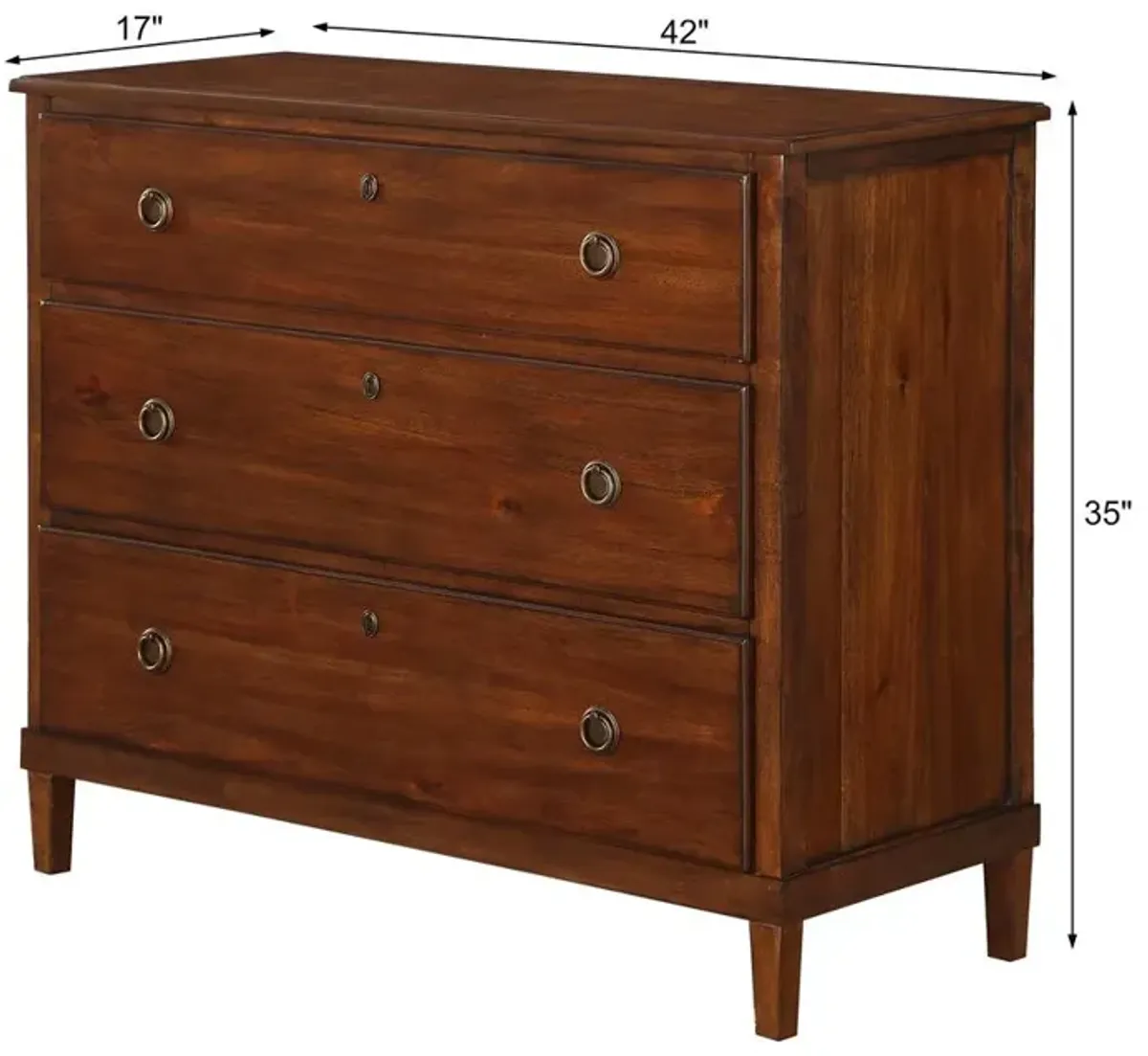 Comfort Pointe Cambridge Brown 3 Drawer Dresser