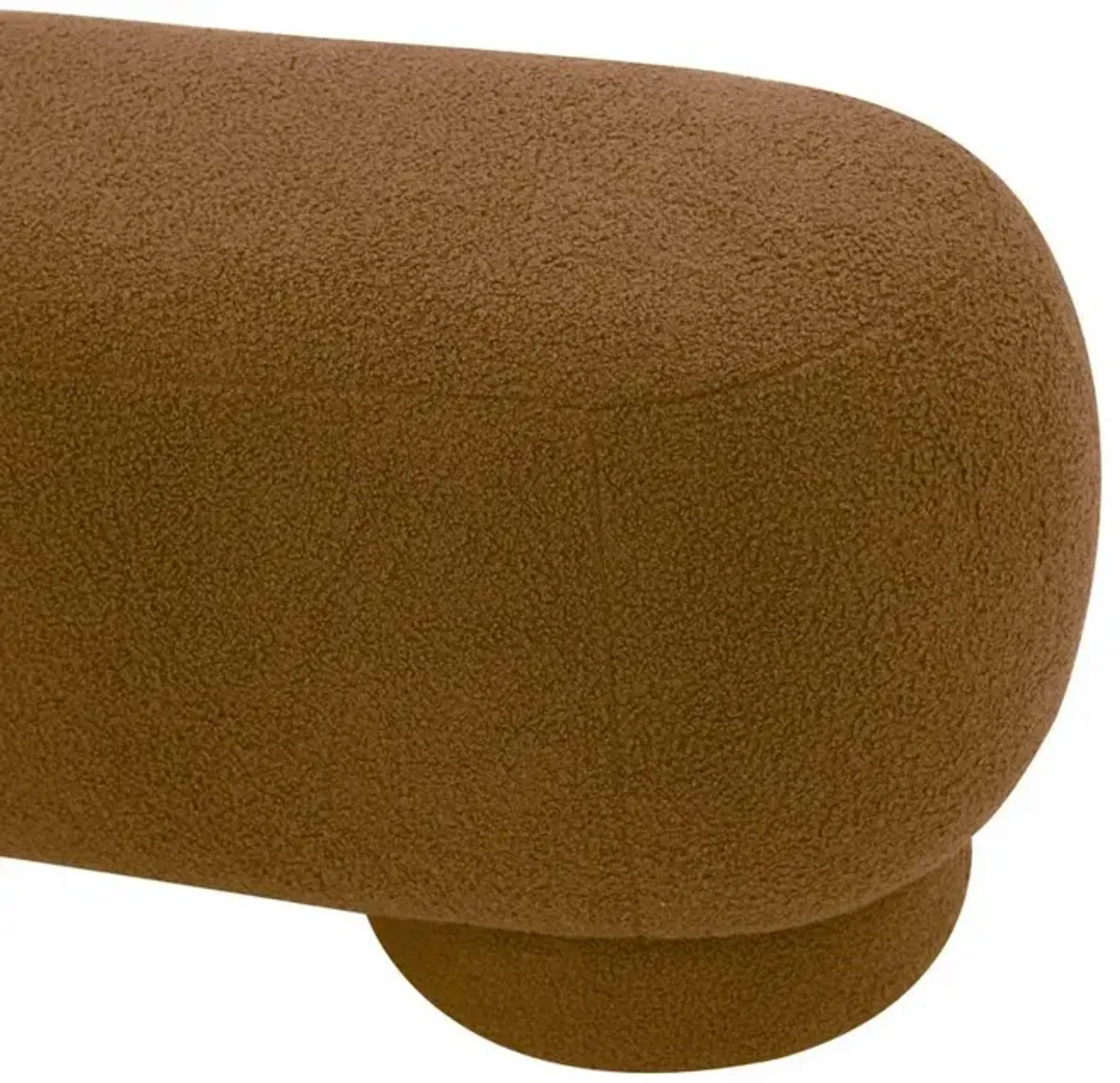 Belen Kox Cozy Cinnamon Brown Vegan Shearling Ottoman, Belen Kox