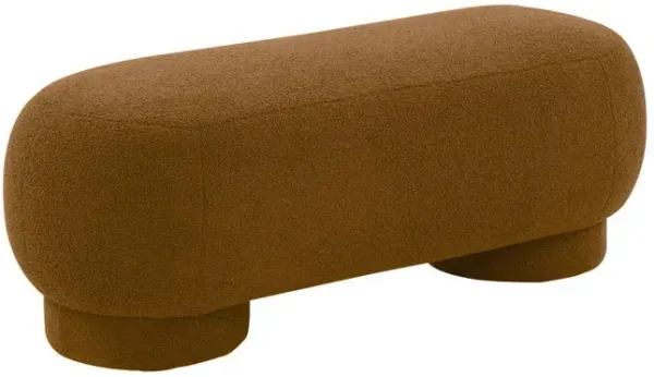 Belen Kox Cozy Cinnamon Brown Vegan Shearling Ottoman, Belen Kox