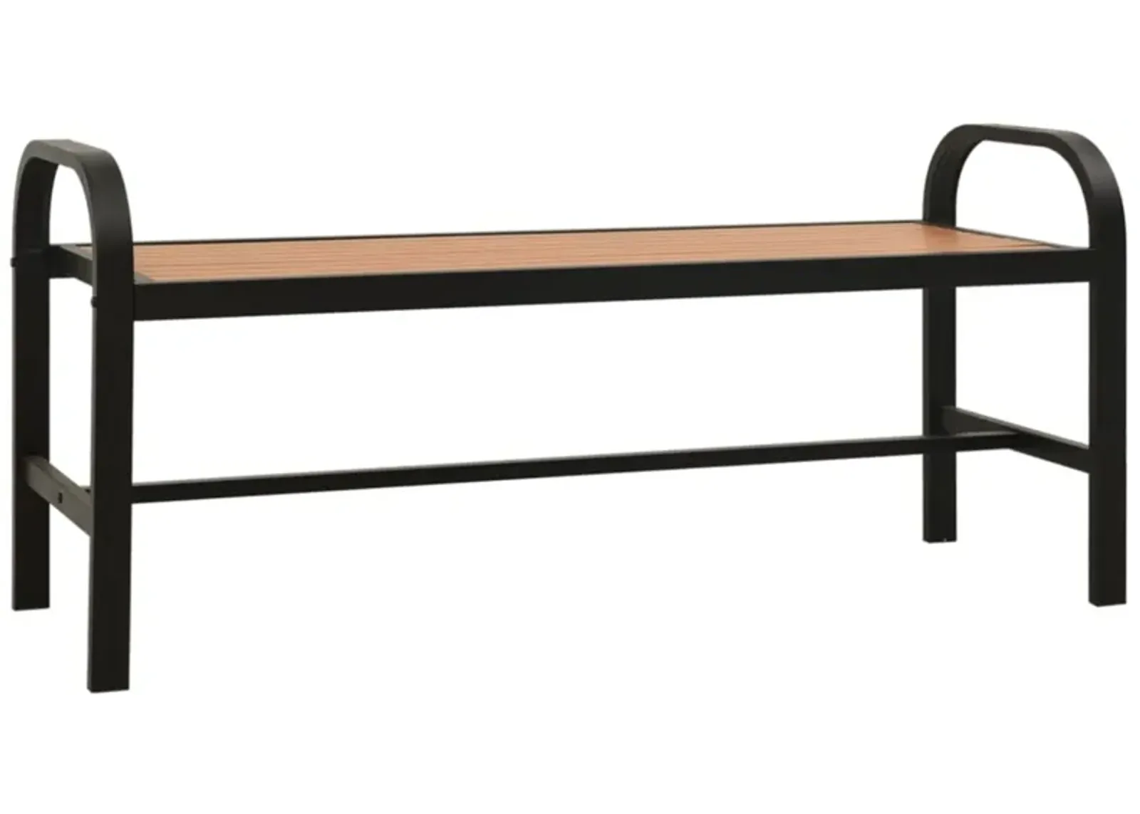 vidaXL Patio Bench 49" Steel and WPC Brown and Black