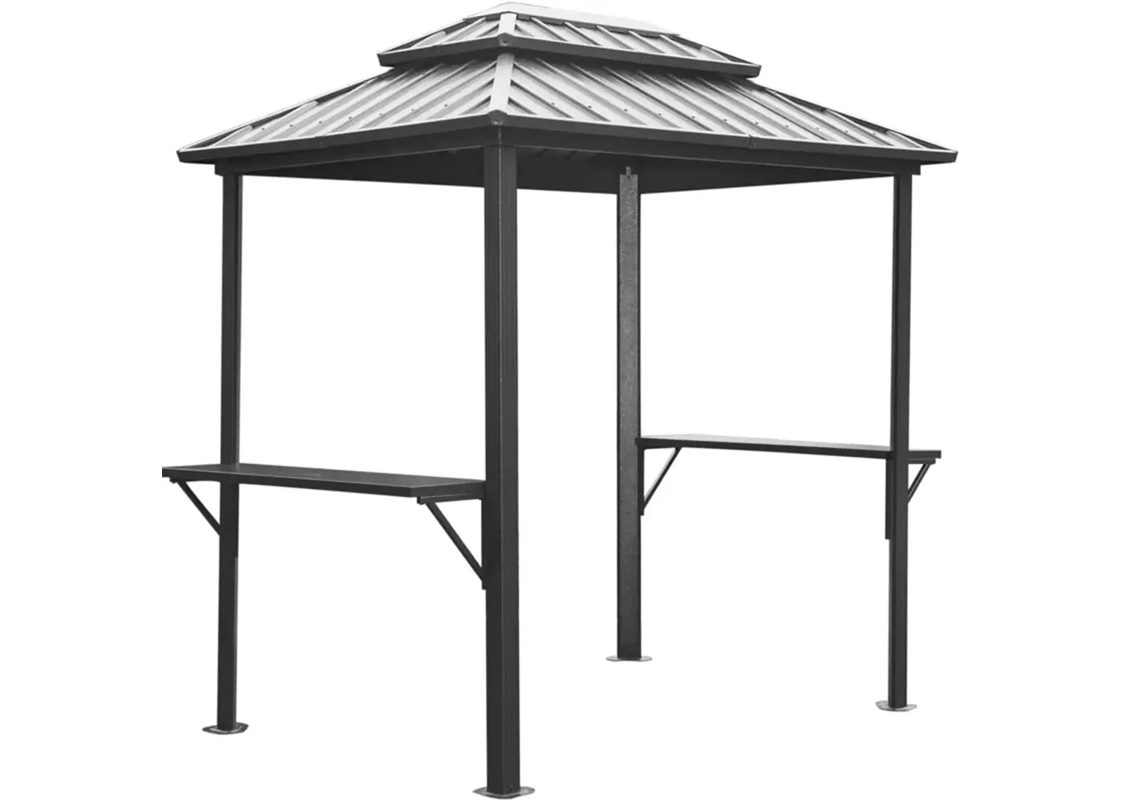 Aluminum BBQ Gazebo with Shelves Serving Tables