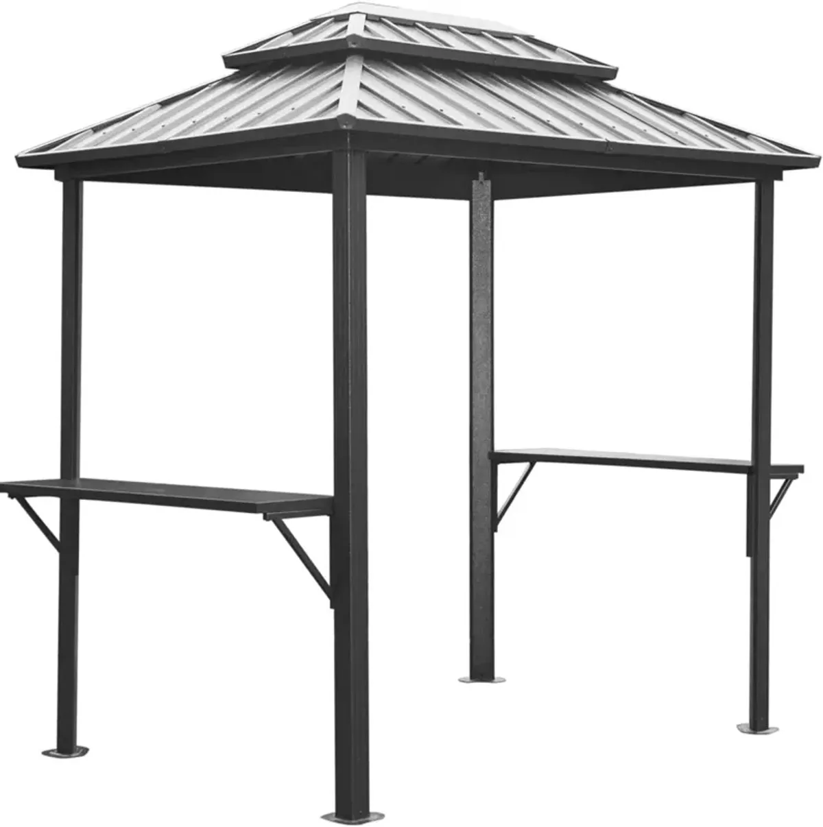 Aluminum BBQ Gazebo with Shelves Serving Tables