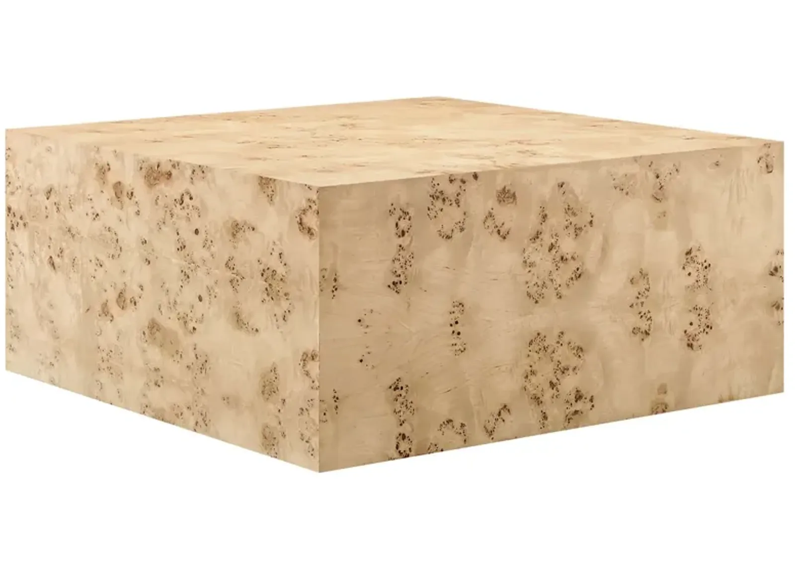 Cosmos 36" Square Burl Wood Coffee Table