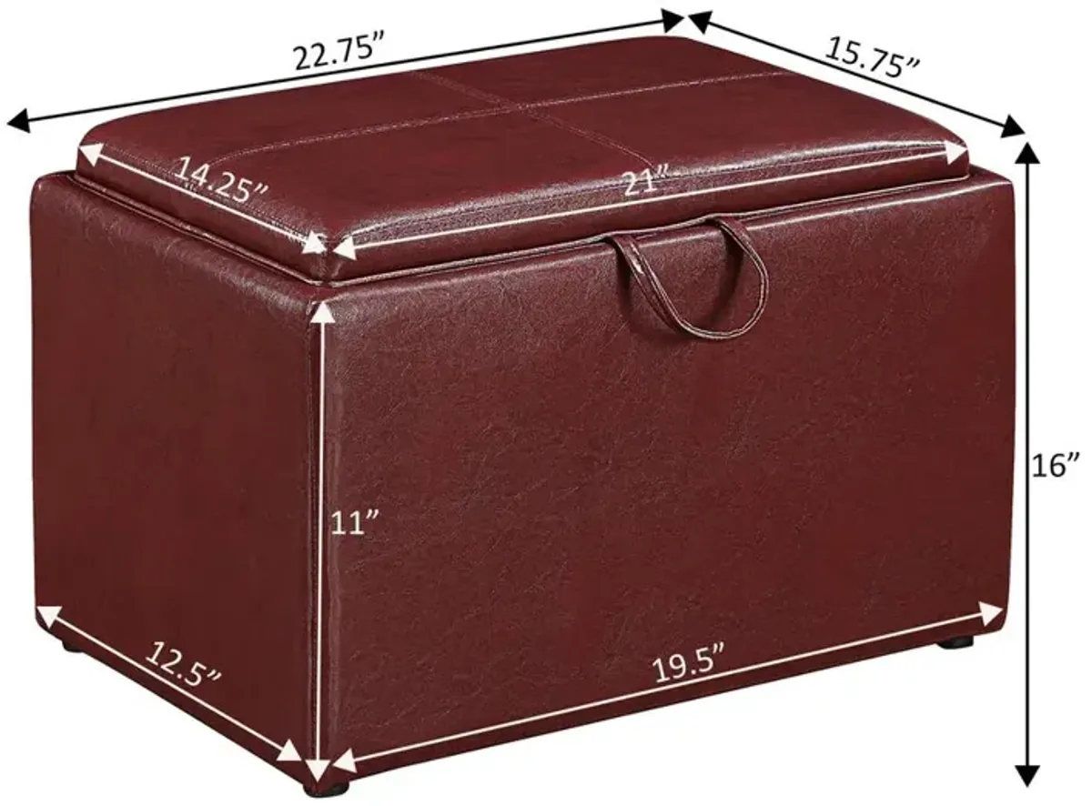 Convience Concept, Inc. Designs4Comfort Accent Storage Ottoman with Reversible Tray