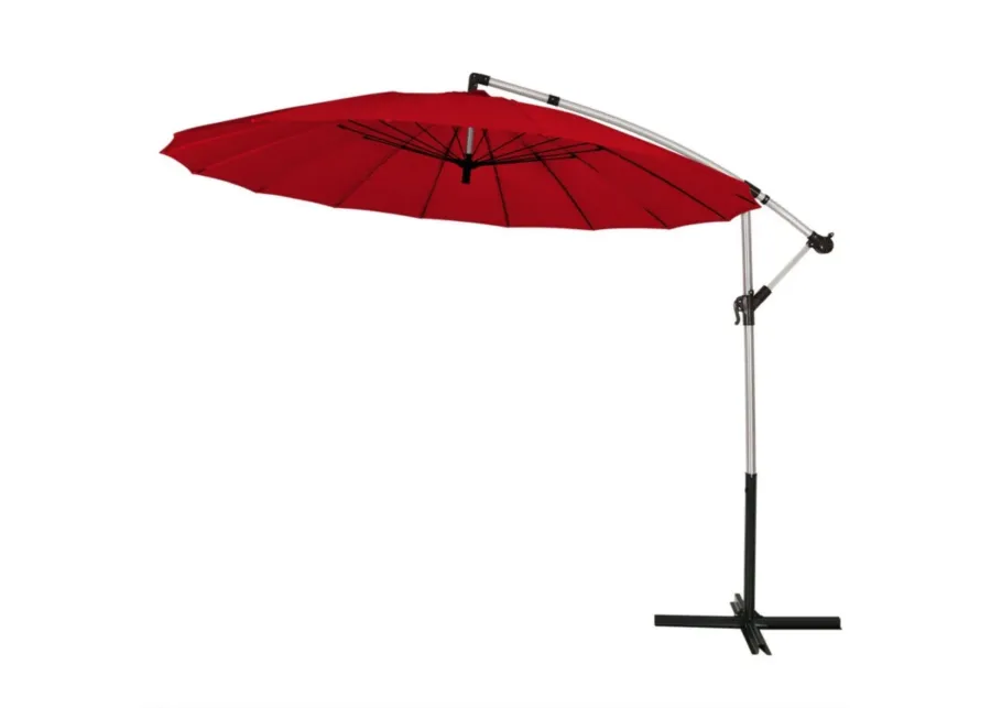 10 Feet Patio Offset Umbrella Market Hanging Umbrella for Backyard Poolside Lawn Garden