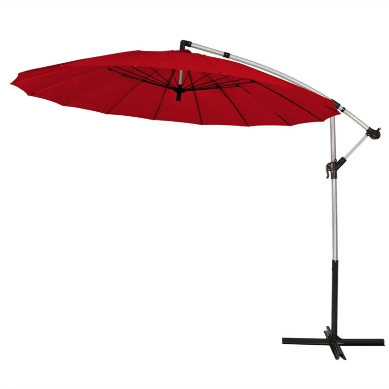 10 Feet Patio Offset Umbrella Market Hanging Umbrella for Backyard Poolside Lawn Garden