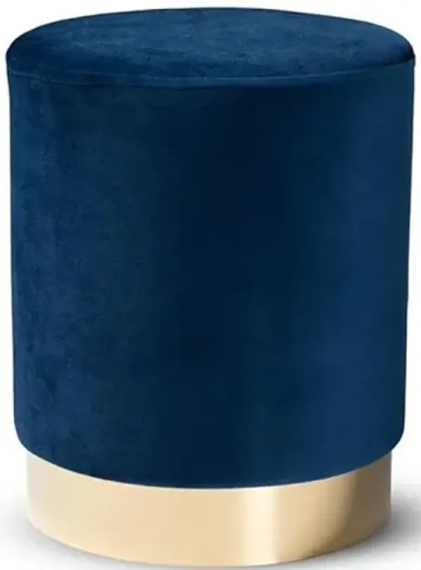 Gold Finished Metal Ottoman