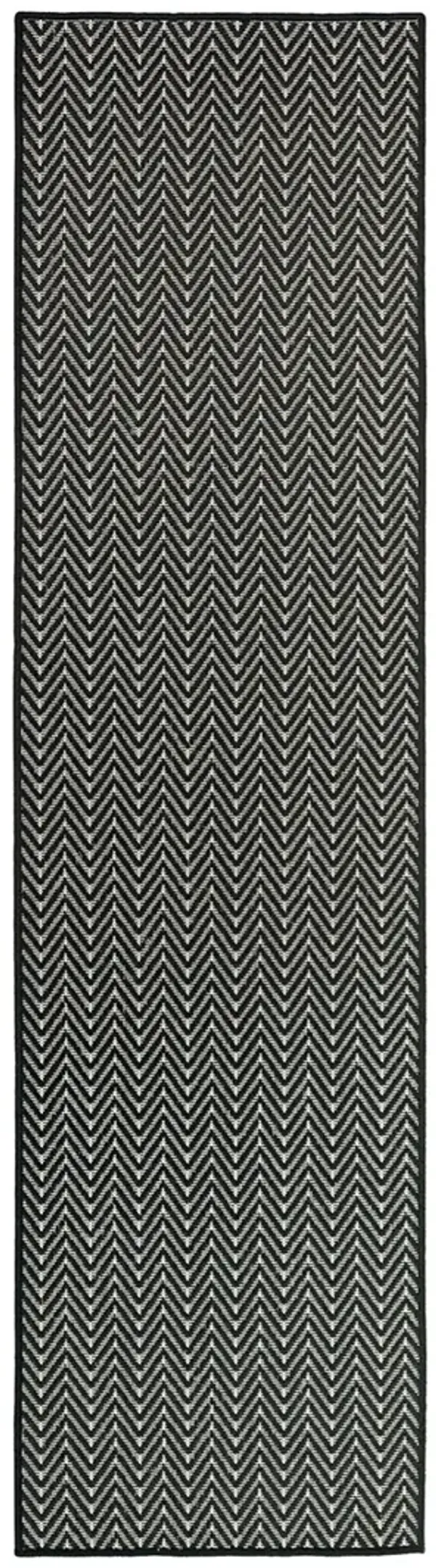 Horizon Indoor/Outdoor HOZ02 Black 2' x 6' Rug