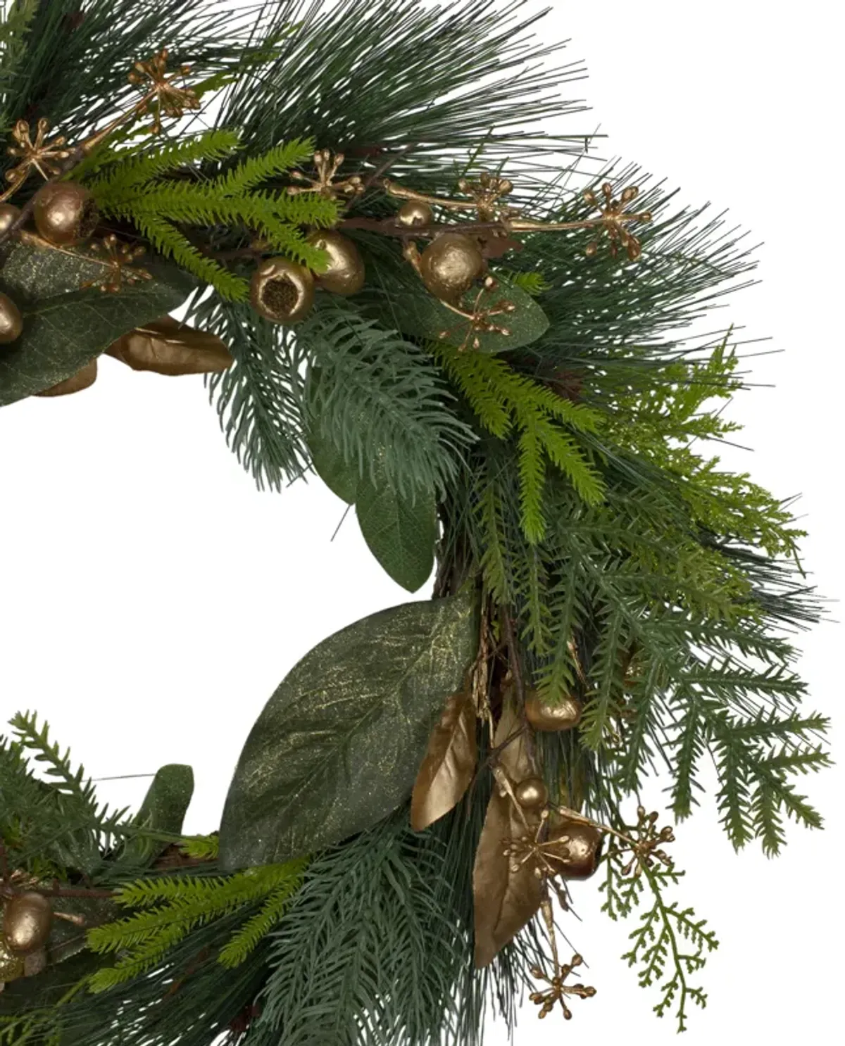 Leaves  Berry and Cedar Artificial Christmas Wreath - 20-Inch  Unlit