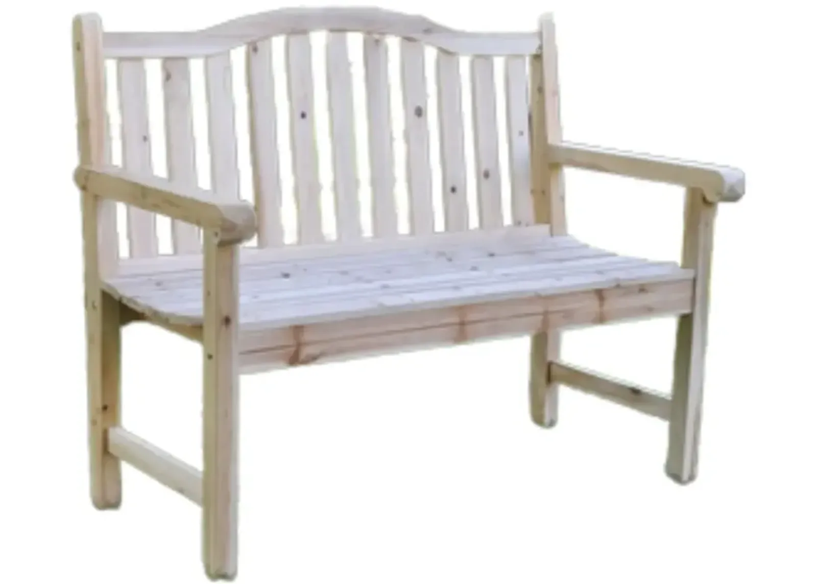 QuikFurn Outdoor Cedar Wood Garden Bench in Natural with 475lbs. Weight Limit