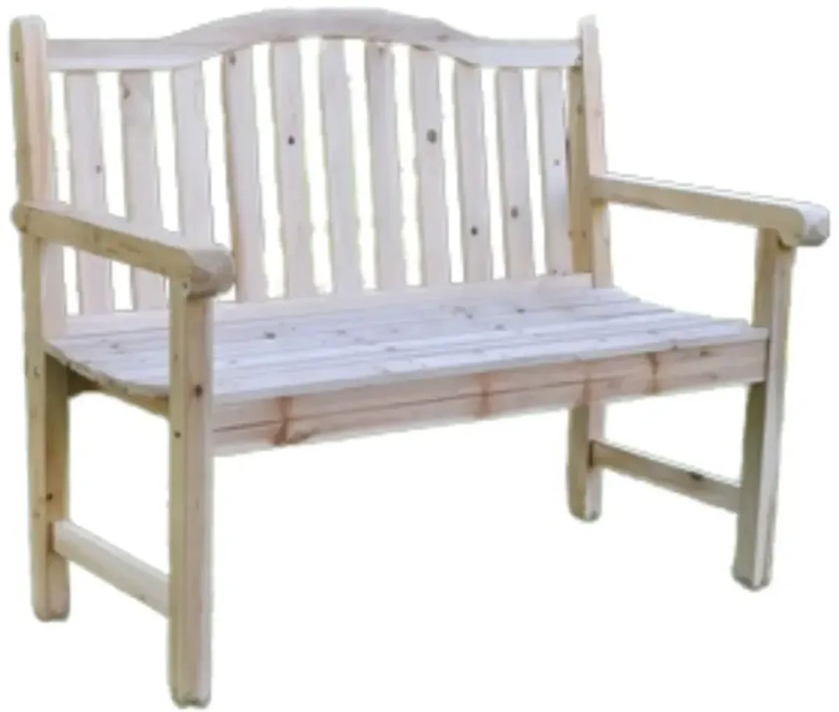 QuikFurn Outdoor Cedar Wood Garden Bench in Natural with 475lbs. Weight Limit