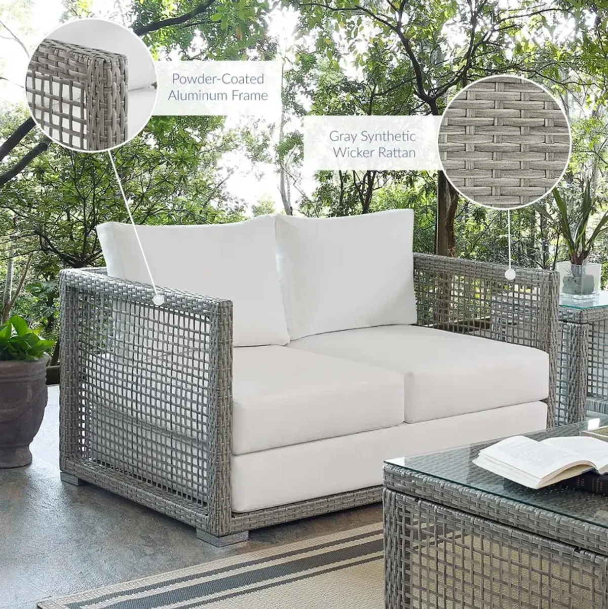 Modway - Aura Outdoor Patio Wicker Rattan Loveseat