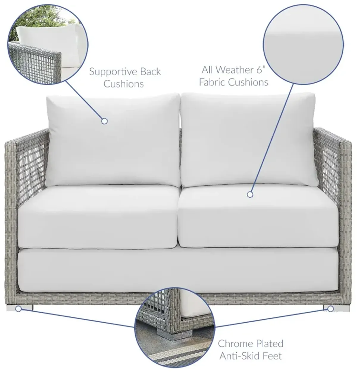 Modway - Aura Outdoor Patio Wicker Rattan Loveseat