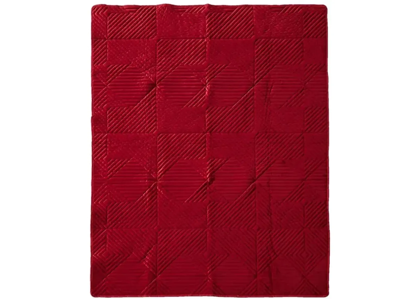 Greenland Home Fashion Riviera Velvet Ultra Soft High-Quality Throw Blanket Standard Red