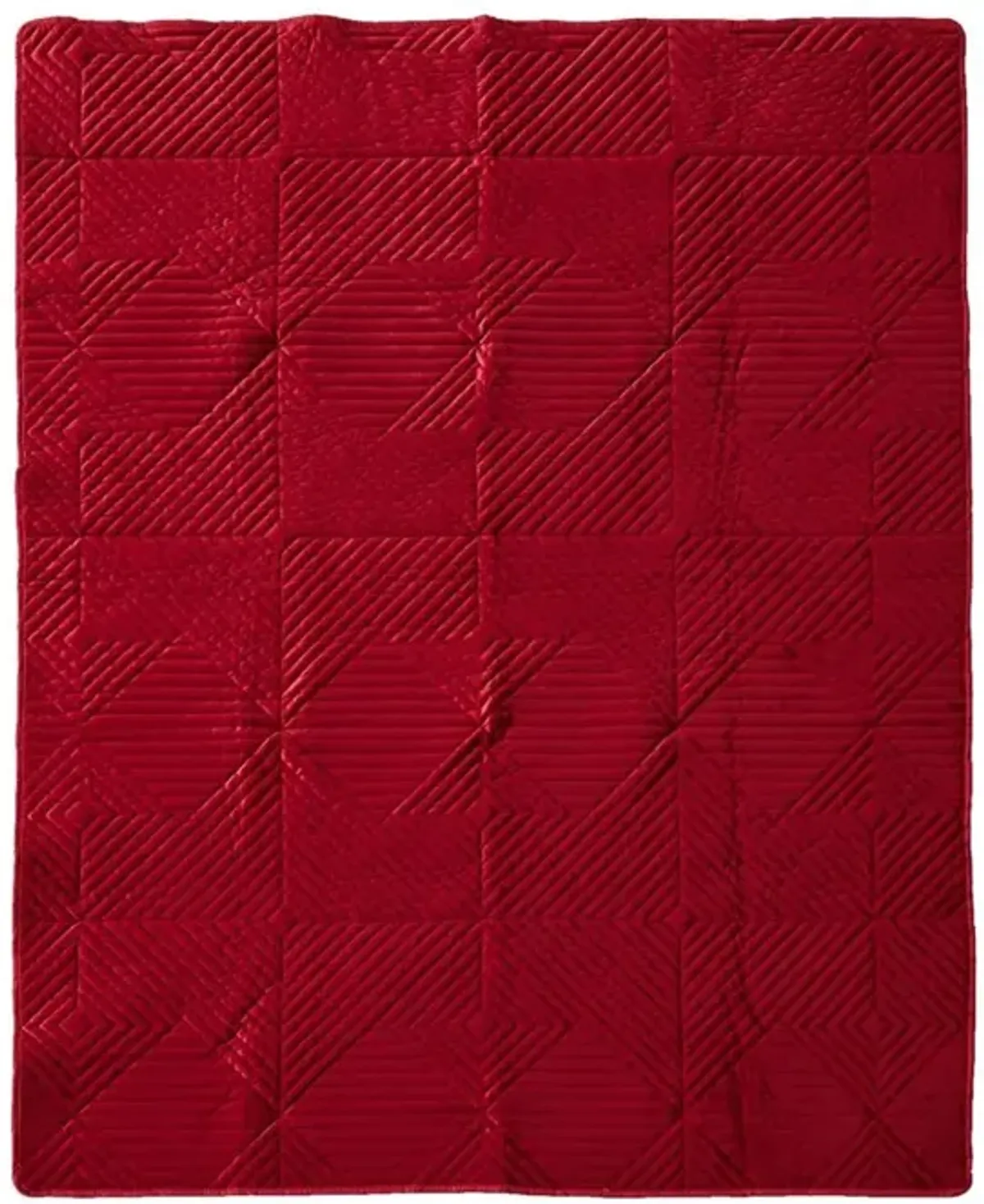 Greenland Home Fashion Riviera Velvet Ultra Soft High-Quality Throw Blanket Standard Red