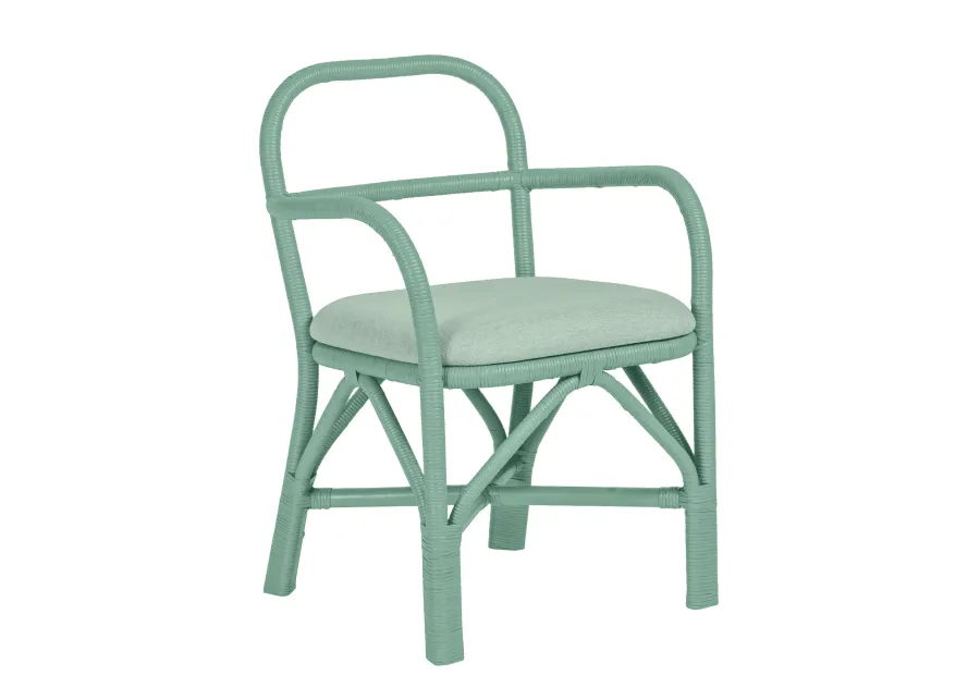 Ginny Green Rattan Dining Chair