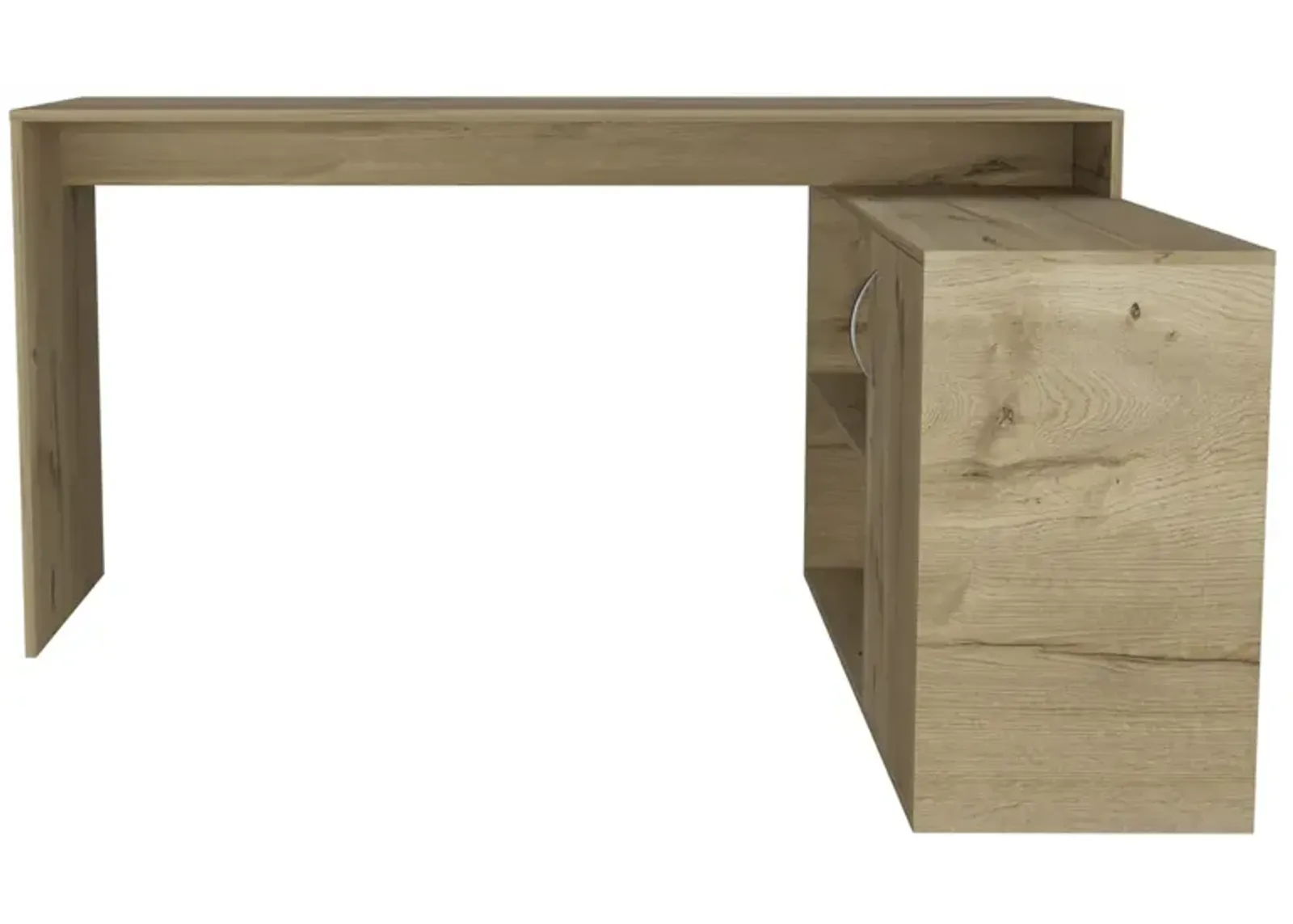 Lyncliff 1-Drawer 2-Shelf L-Shaped Office Desk Light Oak