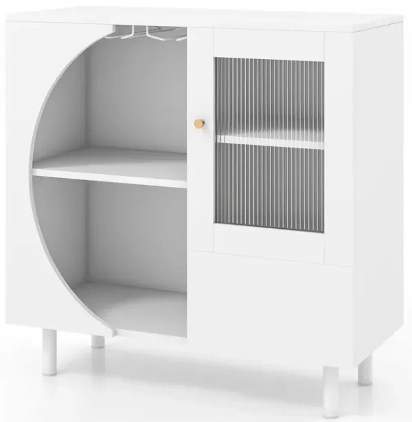 Kitchen Sideboard with Glasses Holder for Living Room Dining Room-White