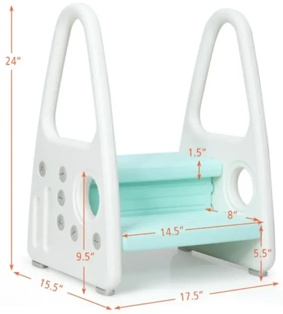 Hivvago Kids Step Stool Learning Helper with Armrest for Kitchen Toilet Potty Training