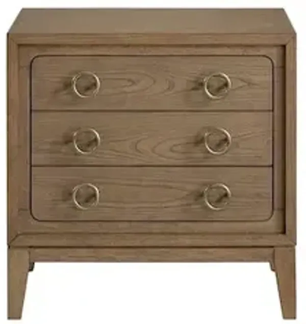 Aurora 3 Drawer Nightstand W/ USB - Latte