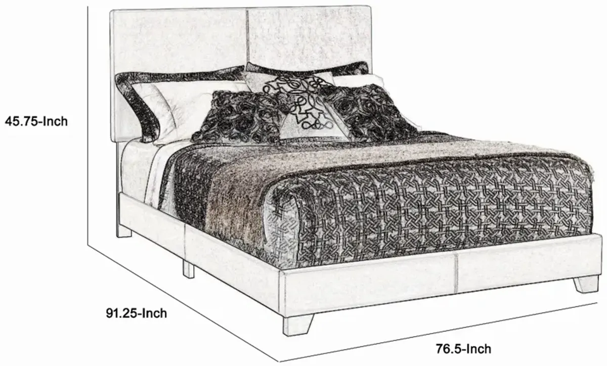 Leather Upholstered California King Size Platform Bed, Gray-Benzara