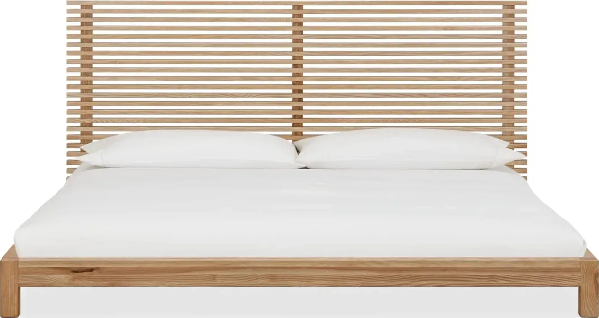 Tanner Full-size Solid Ash Platform Bed in Flaxen