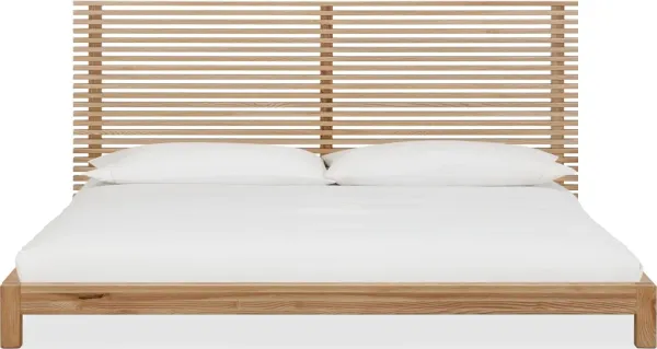 Tanner Full-size Solid Ash Platform Bed in Flaxen