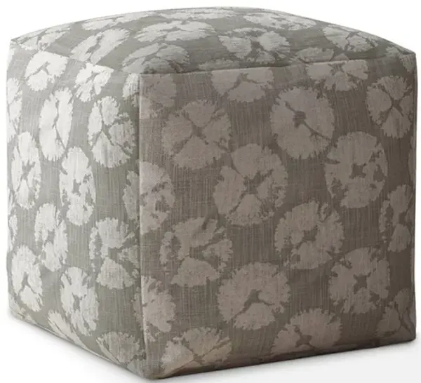 Hivvago 17" Grey Floral Pouf Ottoman