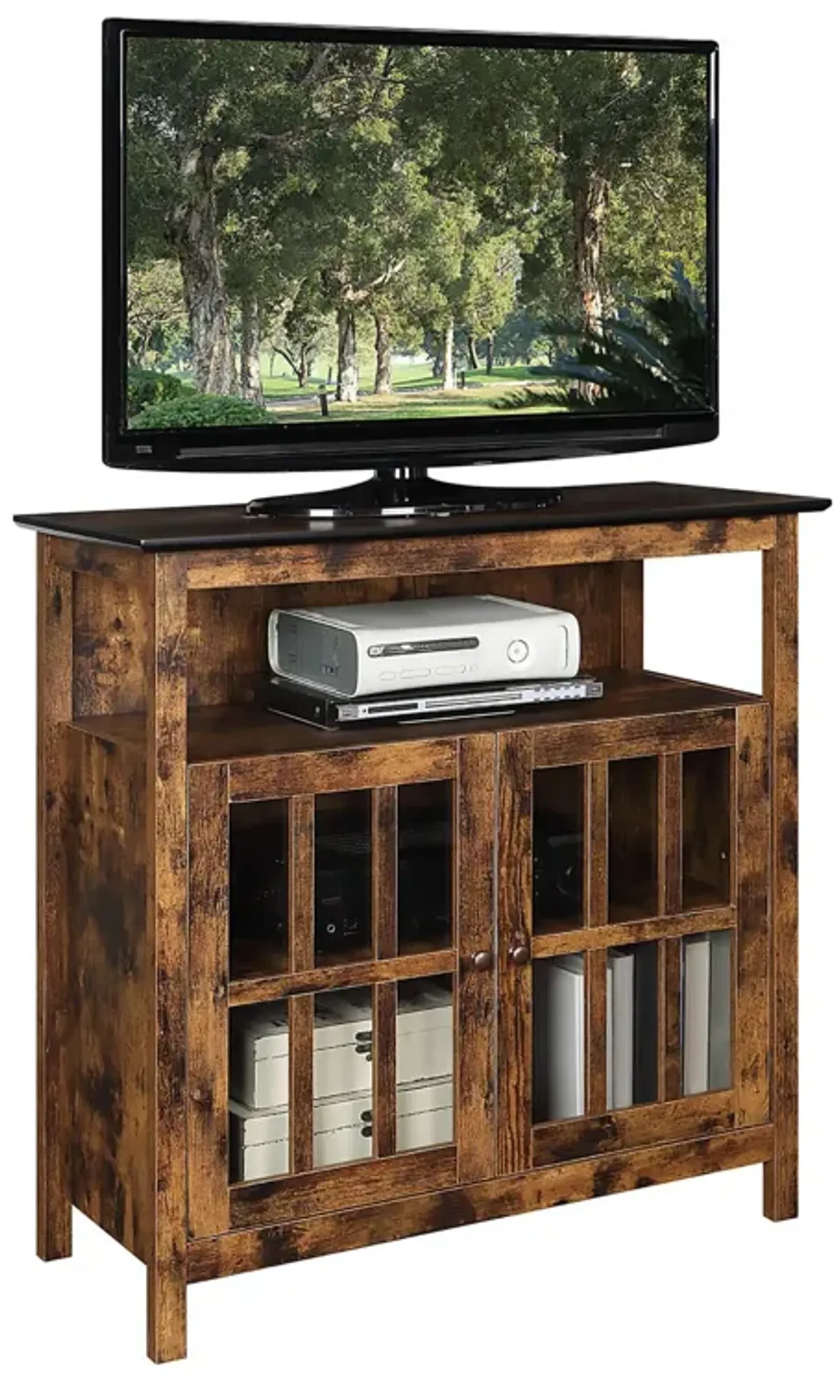 Convenience Concepts Big Sur Highboy TV Stand with Storage Cabinets - Barnwood