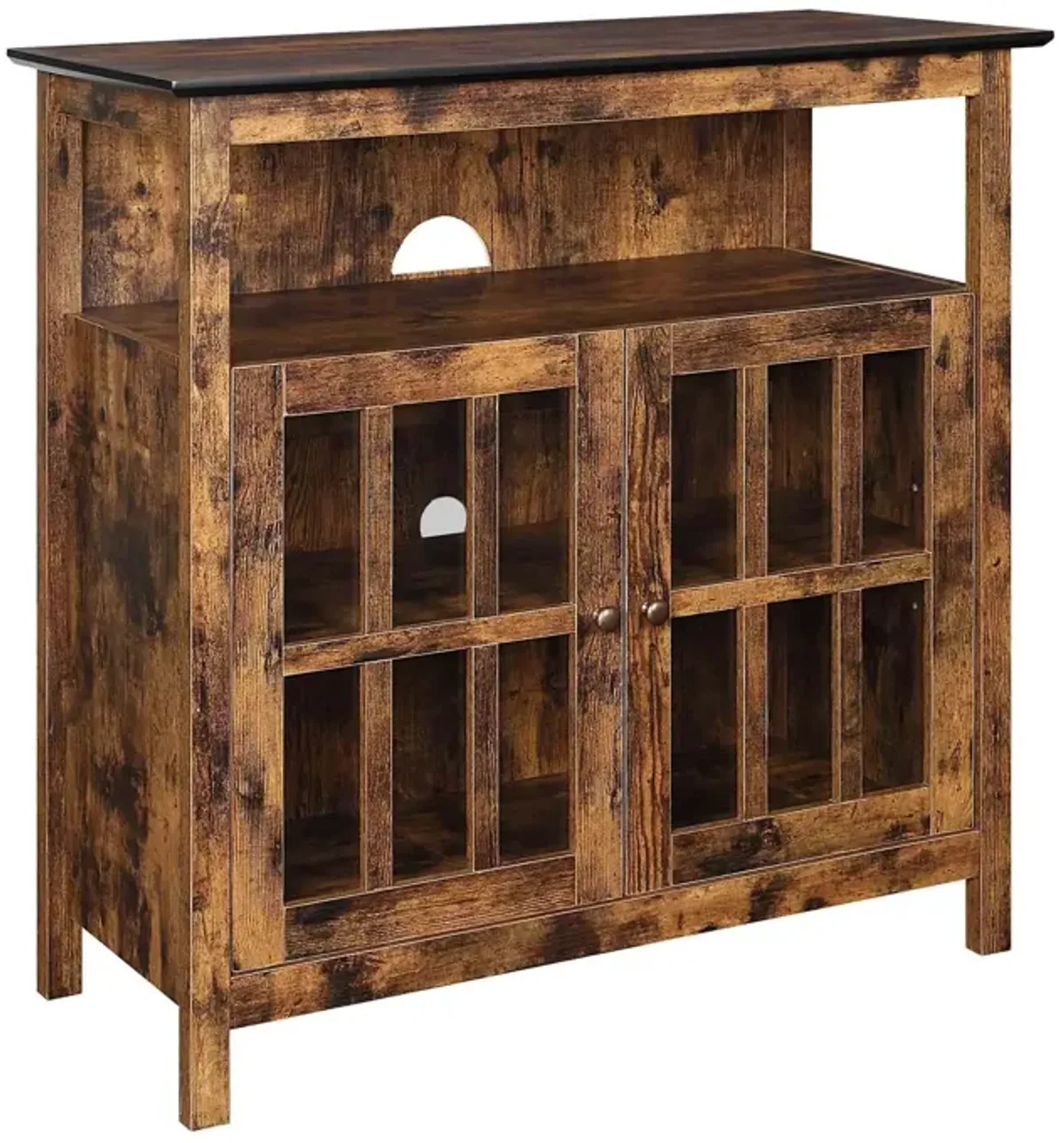 Convenience Concepts Big Sur Highboy TV Stand with Storage Cabinets - Barnwood