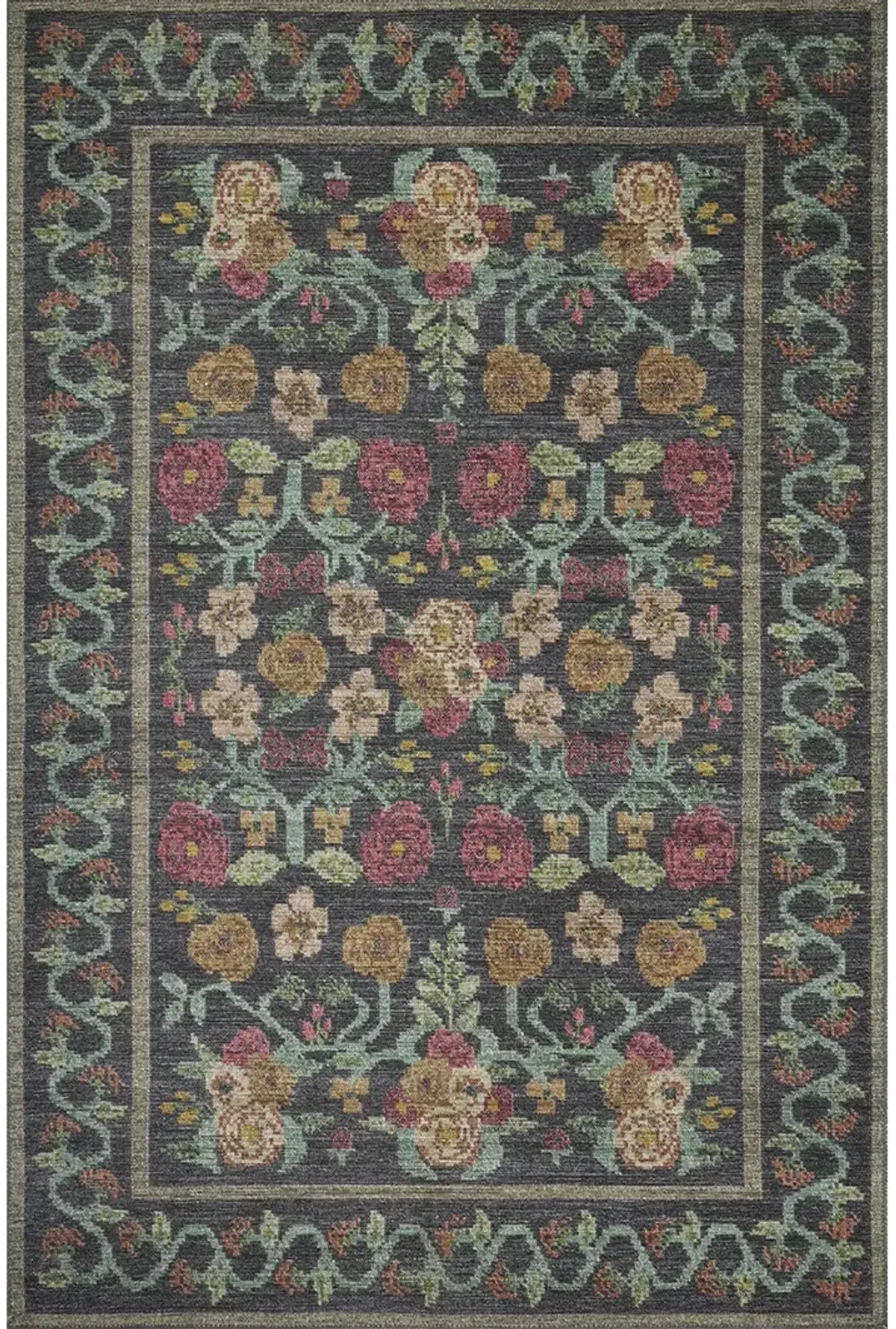 Rosa RSA-01 Black 8''4" x 11''6" Rug by Rifle Paper Co.